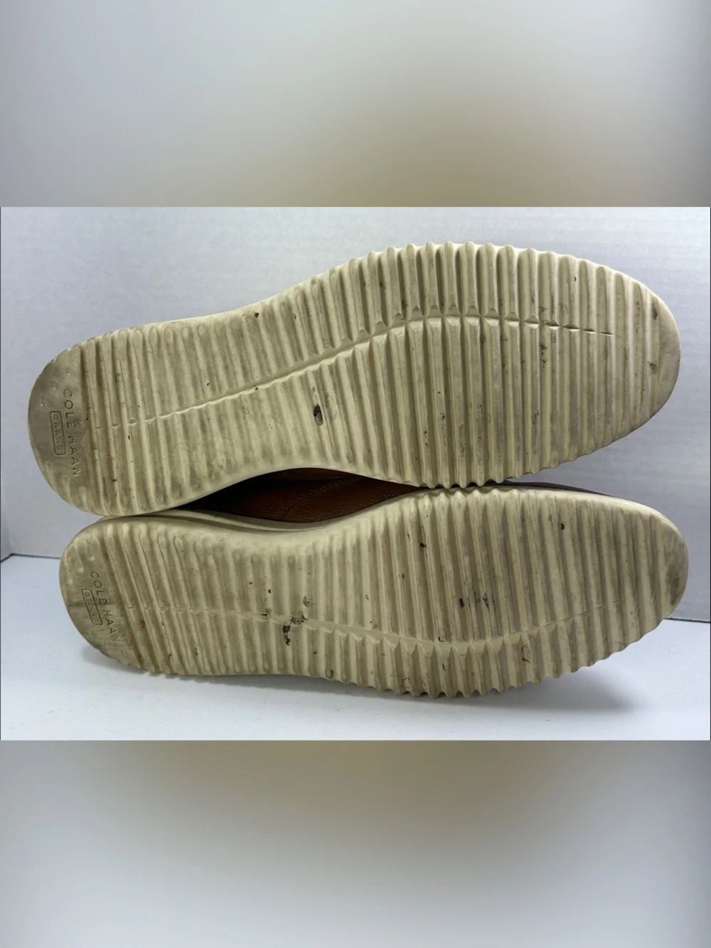 Cole Haan Tan Leather Chukka Boots Shoes Size 12 Cream Sole